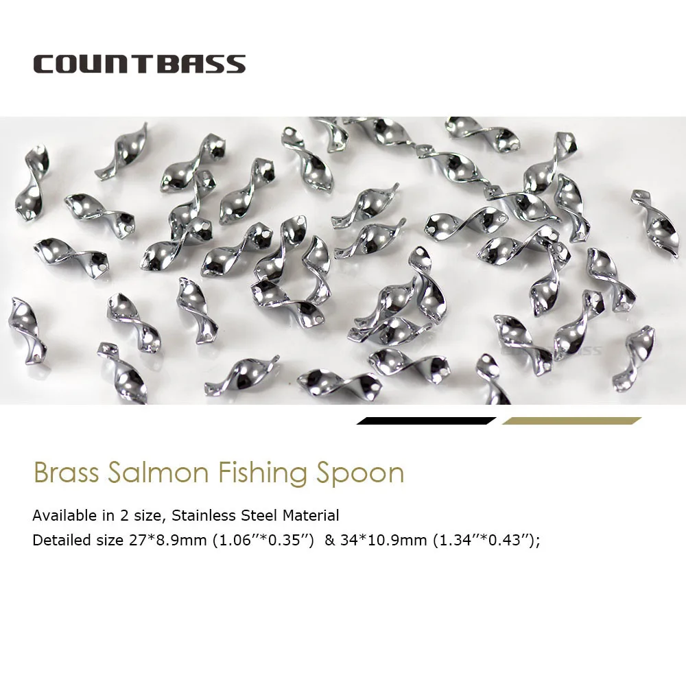 COUNTBASS 50 Uds. Cucharas de pesca de salmón de latón en blanco 2,3g (5/64oz) y 3,3g(1/8oz), cebos de señuelo para Lucio y trucha sin pintar - imagen 2
