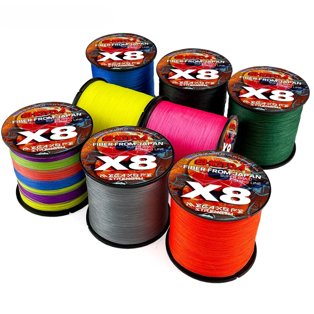 Sedal de pesca trenzado extremo de 8 hebras, 500M-1000M, X8 Core, PE, superfuerte, 8kg-35kg, multifilamento, línea de asistencia, gris, multicolor - imagen 4