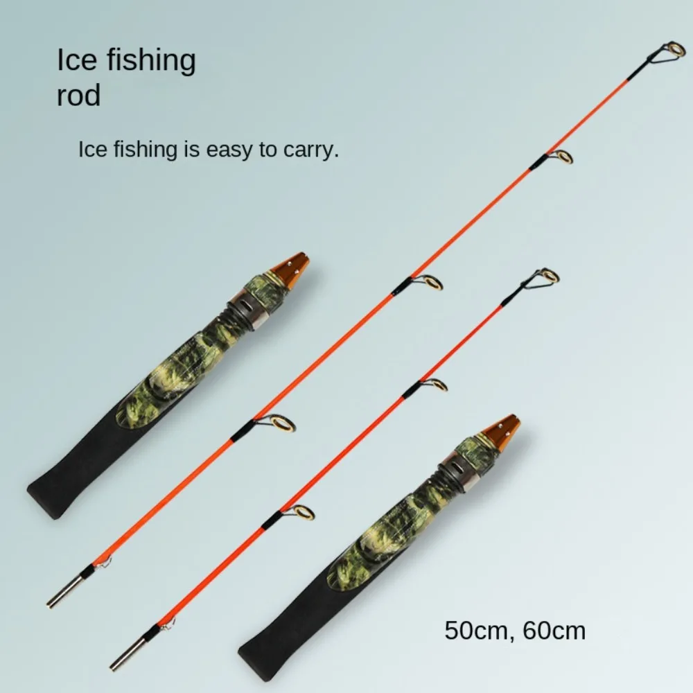 Cañas de pescar en hielo de 2 SECIONES de alta calidad, caña de pescar en hielo retráctil para invierno, portátil, 0,5 m, 0,6 m, caña de pescar en hielo para invierno - imagen 4