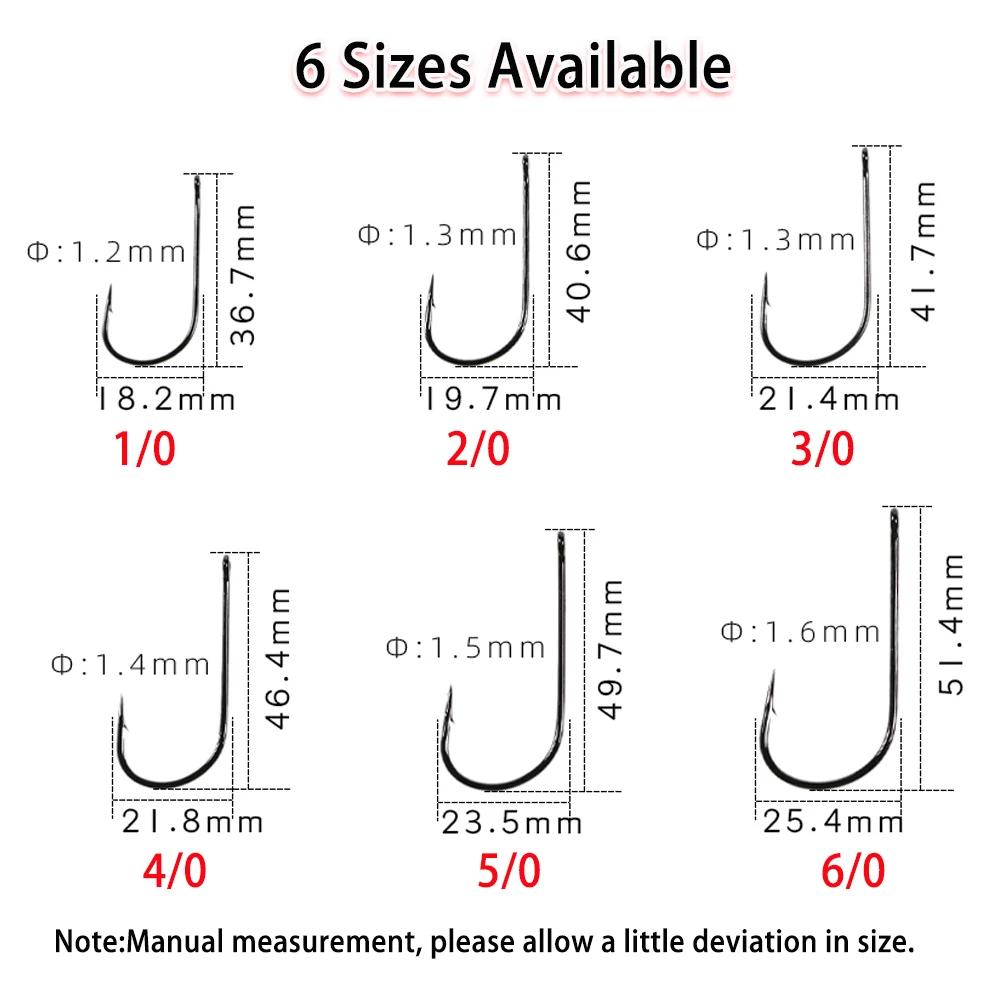 Lionriver-anzuelo de pesca de agua salada, aparejo Sabiki de pesca de lubina, serpentina de juego grande, 2X, fuerza, boca ancha, 1/0-6/0 - imagen 4