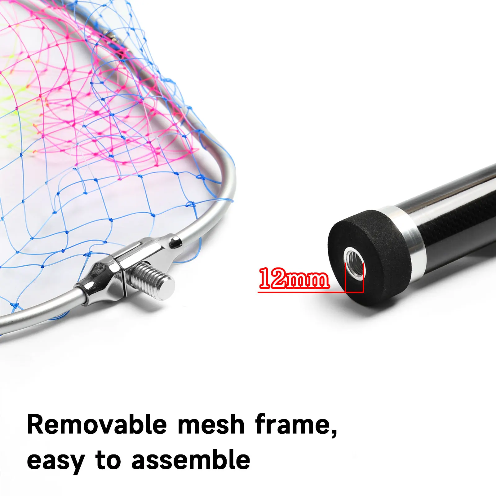 SANLIKE-Red de aterrizaje de pesca telescópica, malla de mano plegable portátil, poste de carbono para carpa, aparejos de pesca, liberación de captura, 240cm - imagen 5
