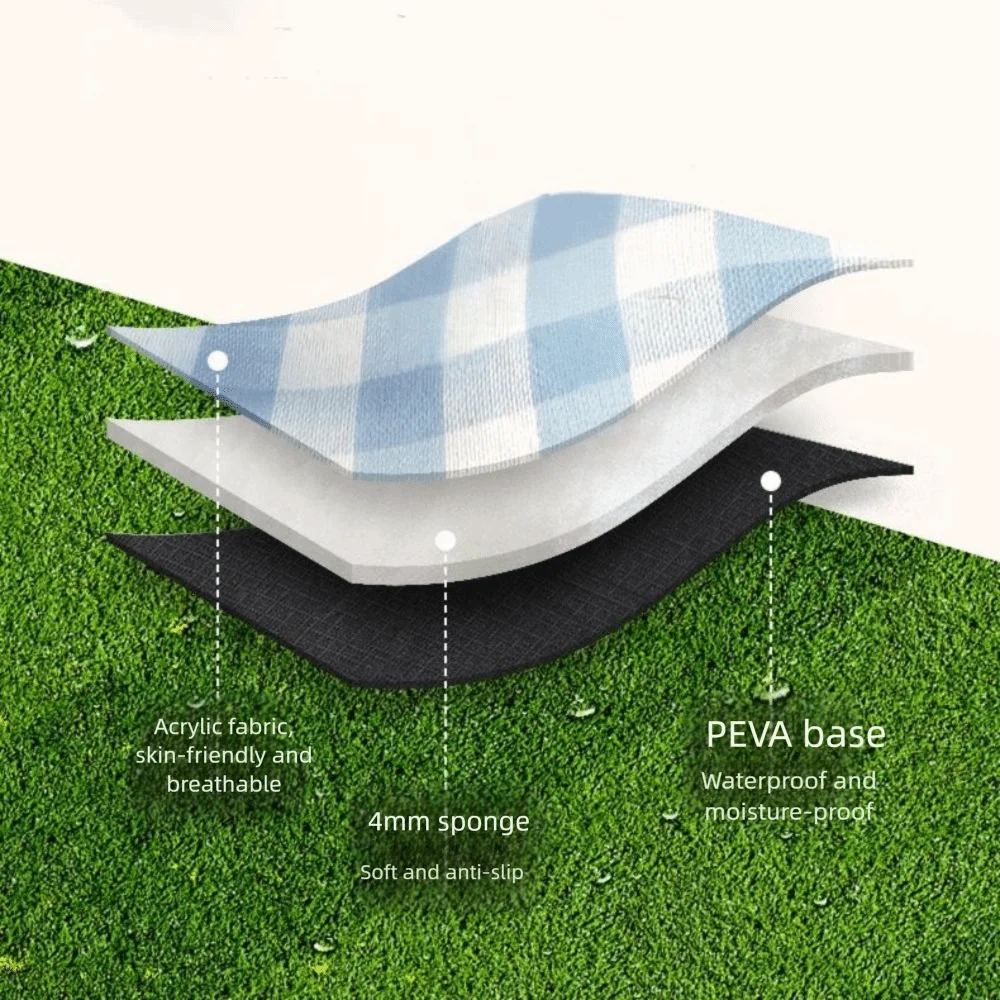 Manta portátil para acampar al aire libre, 2m x 2m, correa de cuero gruesa, estera plegable para Picnic de viaje, impermeable, a prueba de arena y humedad - imagen 5