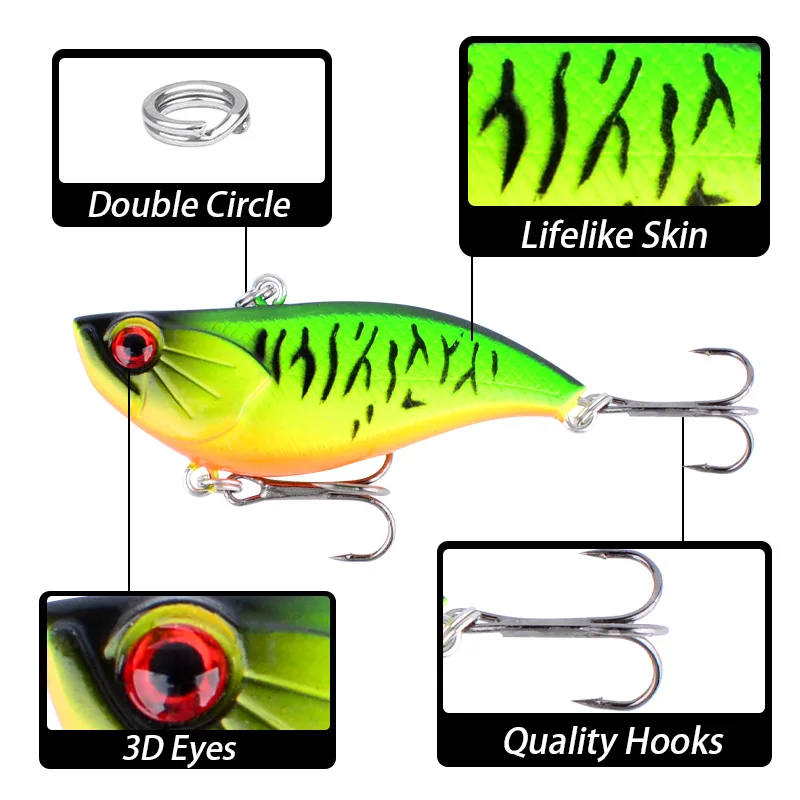 Señuelo de Pesca hundido VIB, cebo de plástico Artificial, Crankbait Wobblers, aparejos de Pesca, 1 ud. - imagen 3