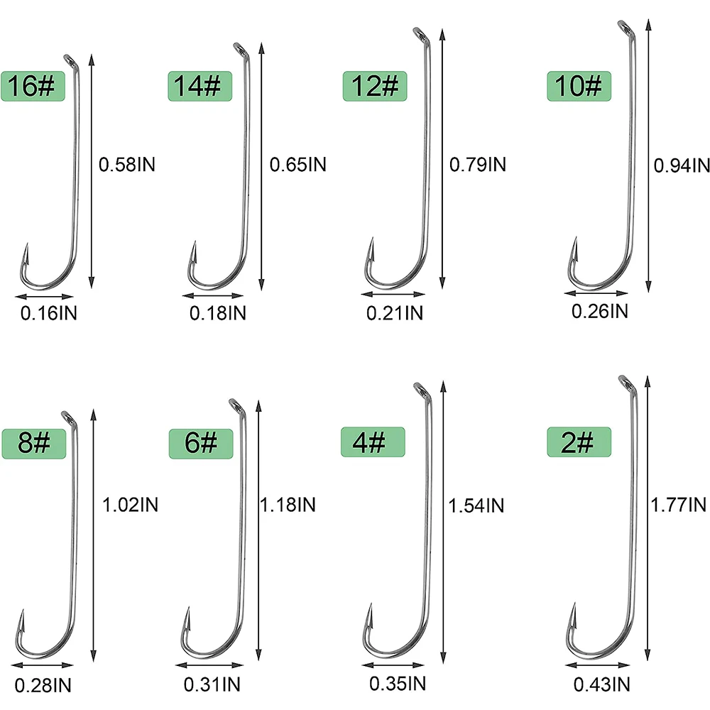 Anzuelos de pesca con mosca seca, anzuelos de caña larga para atar moscas, anzuelo de acero con alto contenido de carbono, superafilado, aparejos de pesca con púas, 1000 piezas - imagen 2