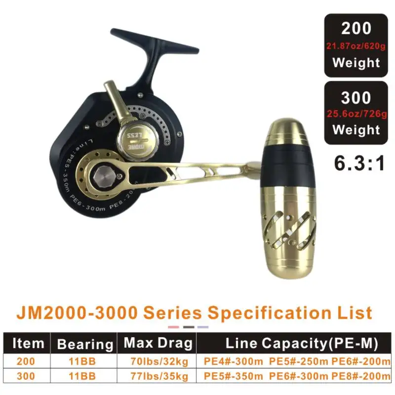 Balanzze-carrete de pesca en el mar, rueda de pesca profesional de Metal, Jigging de paso lento, 13 + 2BB, para agua salada - imagen 2