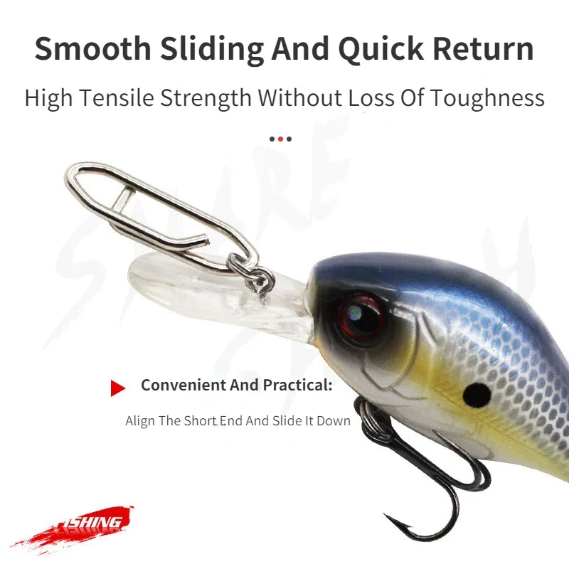 LUA-anillo colgante de acero inoxidable, aparejos de pesca en el mar, Pin trasero, cebo falso, fuerte fuerza de tracción, 10 piezas - imagen 4