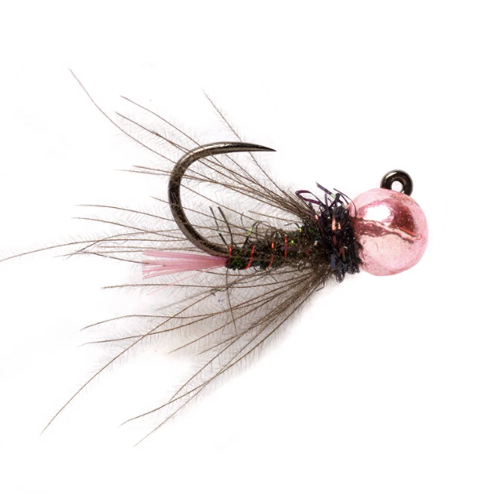 Elite TG-Cuentas ranuradas de color rosa claro metálico para pesca con mosca, plantilla de pesca con mosca de 2,5 ~ 3,8mm, moscas de ninfas, atado de tungsteno, señuelo para trucha y lubina - imagen 4
