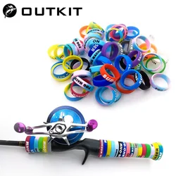OUTKIT 20 piezas mango de caña de pescar funda protectora señuelo Gel de sílice Clip de caña Protector de anillo en forma de O aparejos de anillo antideslizante