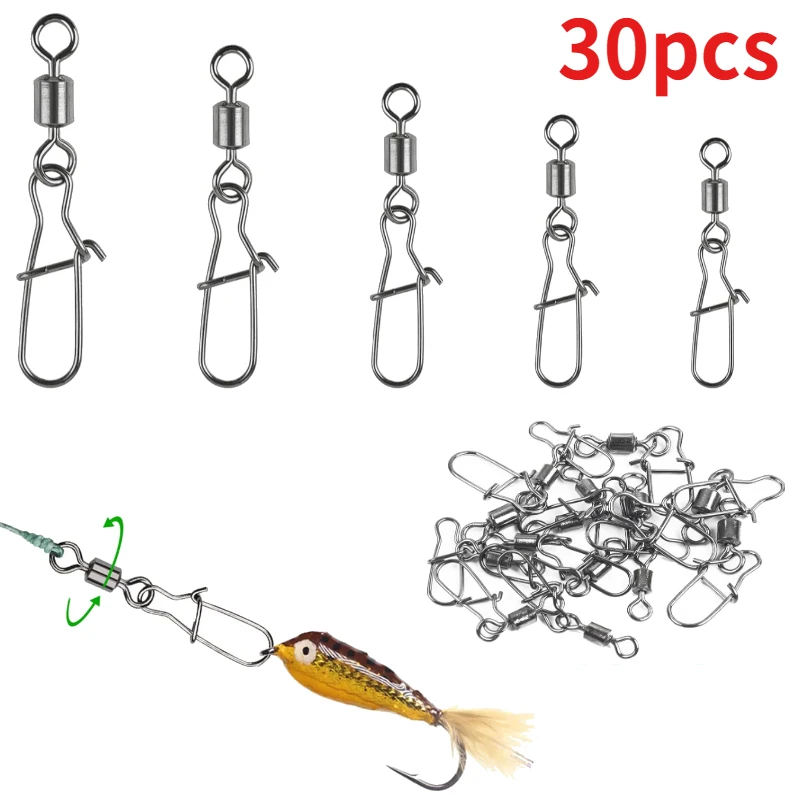 Giratorios con broche y rodamiento de acero inoxidable para pesca