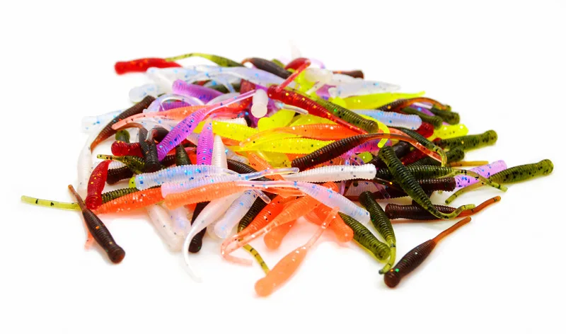 Señuelo de pesca con cola de aguja, cebo blando de 4cm, 0,3g, fondo de raíz, flotador de gusano, señuelos artificiales, lote de 100 piezas en oferta - imagen 2