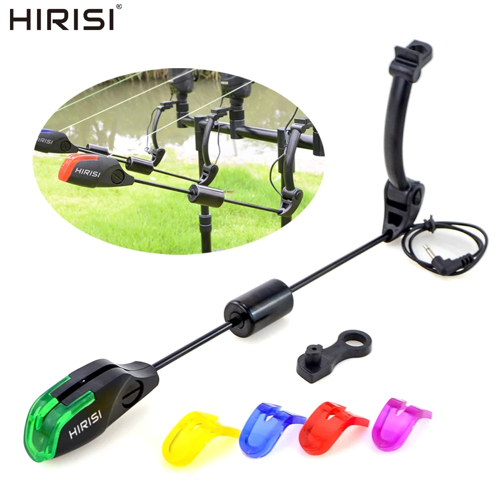 Hirisi B2011S pesca de carpa LED Swingers 4 cabezas de plástico para alarmas de pesca indicador de mordida transparente accesorios de pesca pescadores de carpa