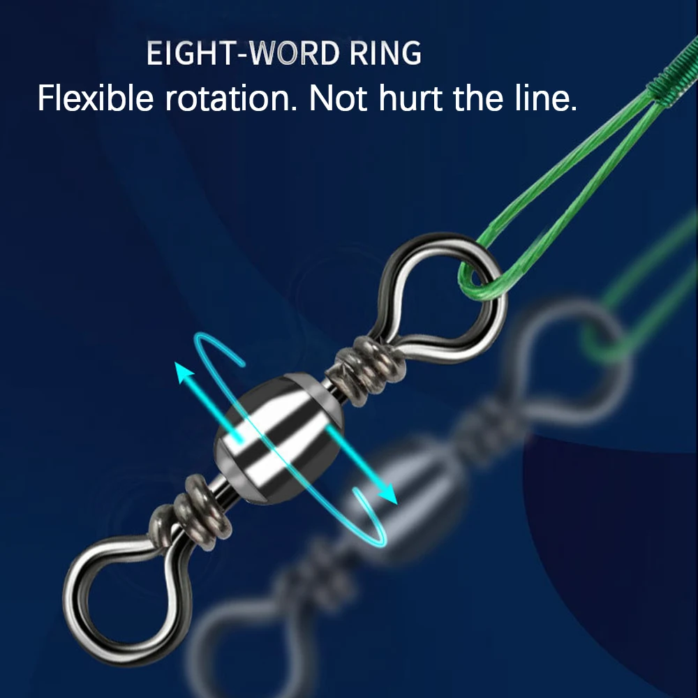 Línea de pesca de acero antimordida, líder de alambre de acero con accesorio de pesca giratorio, correa de núcleo de plomo, 60 uds. - imagen 4