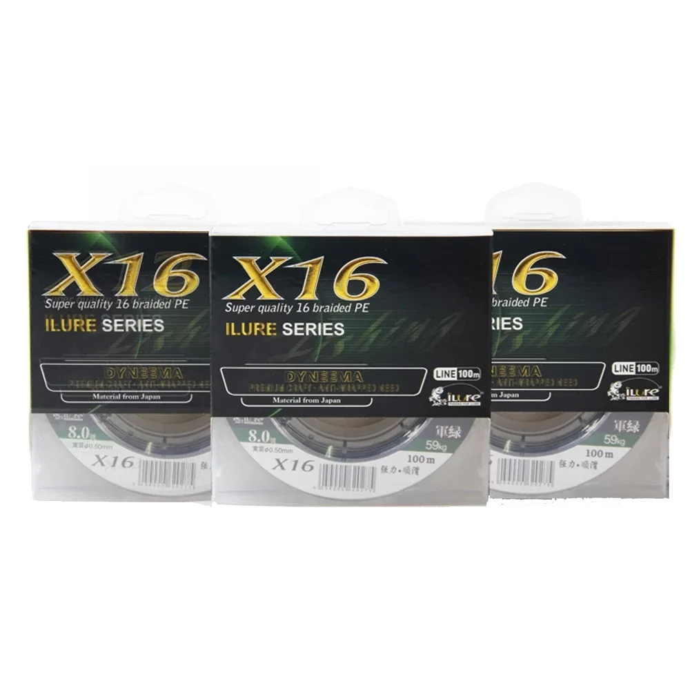 16 hebras de cuerda trenzada línea de pesca multifilamento 100M pesca de carpa alambre trenzado japonés todo para accesorios de pesca línea de PE marino - imagen 5