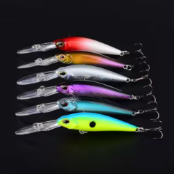 6 uds Super calidad Isca cebo duro Artificial Pesca Minnow Señuelos de Pesca wobbler crankbait ojos 3D