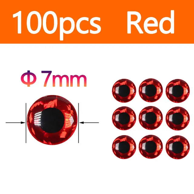 Red 100pcs 7mm
