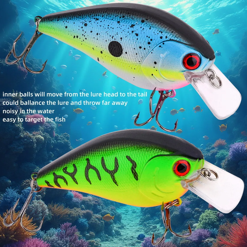 1 unidad Crankbait 80mm 14,5g sonajero poco profundo flotante Wobbler señuelo de pesca duro Minnow manivela Artificial aparejos de trucha lubina - imagen 4