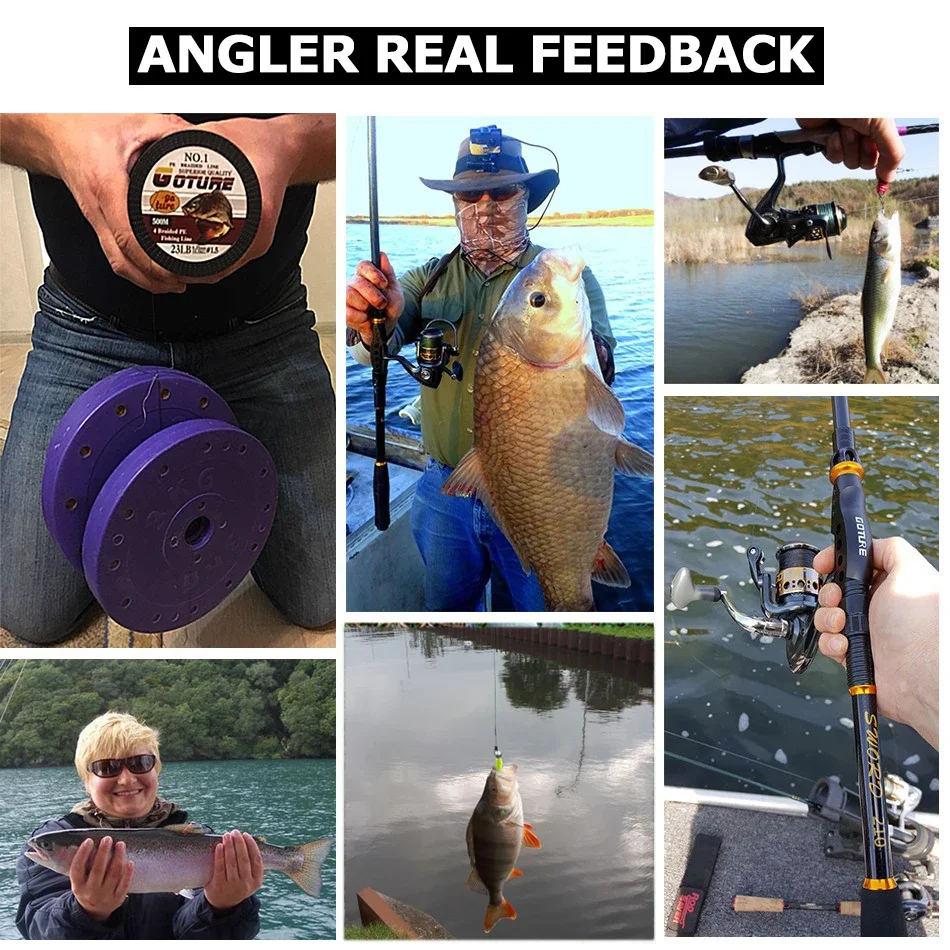 Línea de pesca trenzada Goture, 4 hebras, 500M/547 yardas, hilo de pescar multifilamento de PE, 12LB-80LB, cable japonés fuerte para pesca de carpa - imagen 2