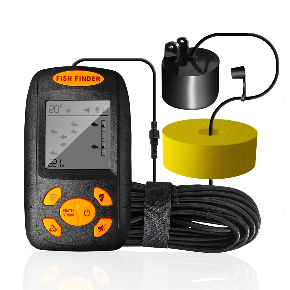 Sensor inteligente de buscador de peces, transductor de barco de pesca en hielo con cable, Sonar inalámbrico, buscador de profundidad de mano, Kayak, Waterpr, nuevo - imagen 3