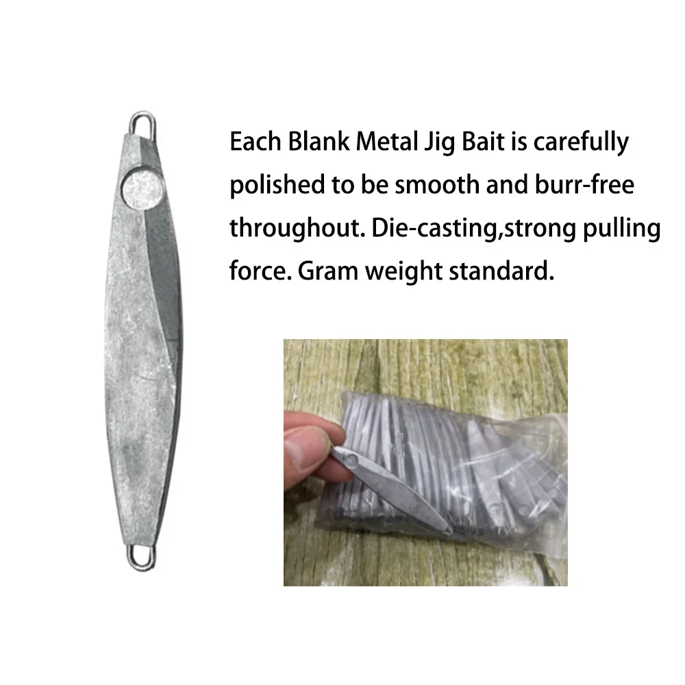 Elllv-Cebo de plantilla de Metal en blanco, cebo duro sin pintar, aparejos de pesca de lubina, trucha, señuelo de buceo, peso 7g-30g, 20 piezas - imagen 4