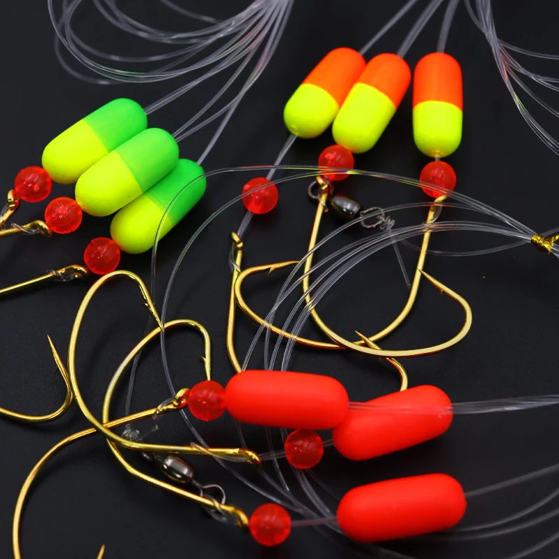 ZYZ-aparejos Pompano de agua salada, 1/3 bolsas para pesca de Surf, tres gotas con ganchos de tiro de gota circular 1/0 #, aparejos de pesca de Surf en alta mar - imagen 3