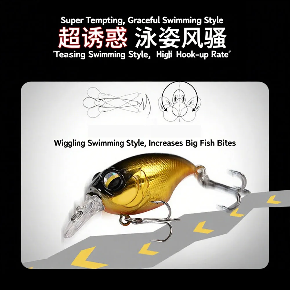 Señuelo de pesca Crankbait 38F, mago de 38mm, 8g, manivela flotante de rango poco profundo, modelo de lubina Artificial dura, 1 ud. - imagen 5