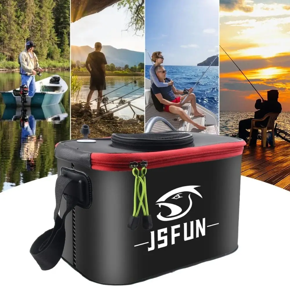 Cubo para peces vivos de EVA, con cremallera, con asas de transporte, transpirable, plegable, portátil, para acampar, 2024 - imagen 4