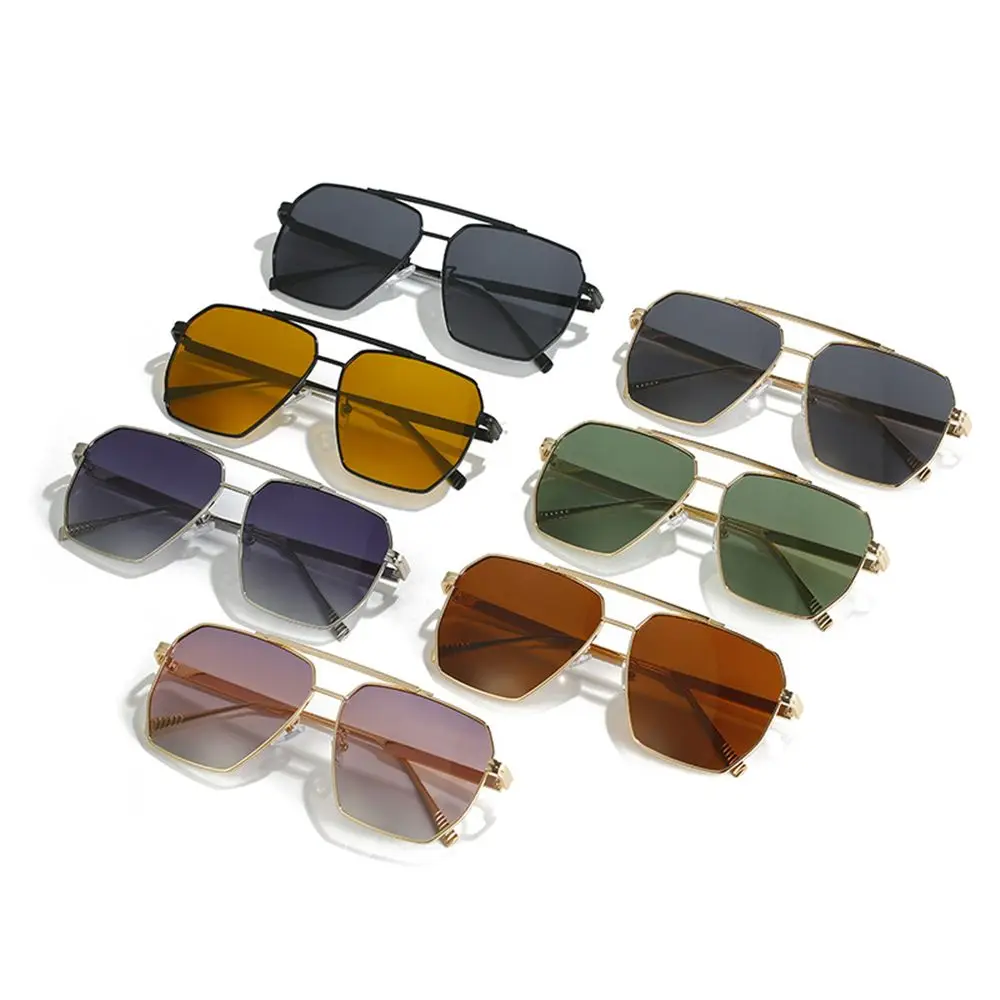 Gafas de sol poligonales para mujer con montura metálica de gran tamaño, ligeras y retro, gafas de sol polarizadas, gafas de sol para hombre
