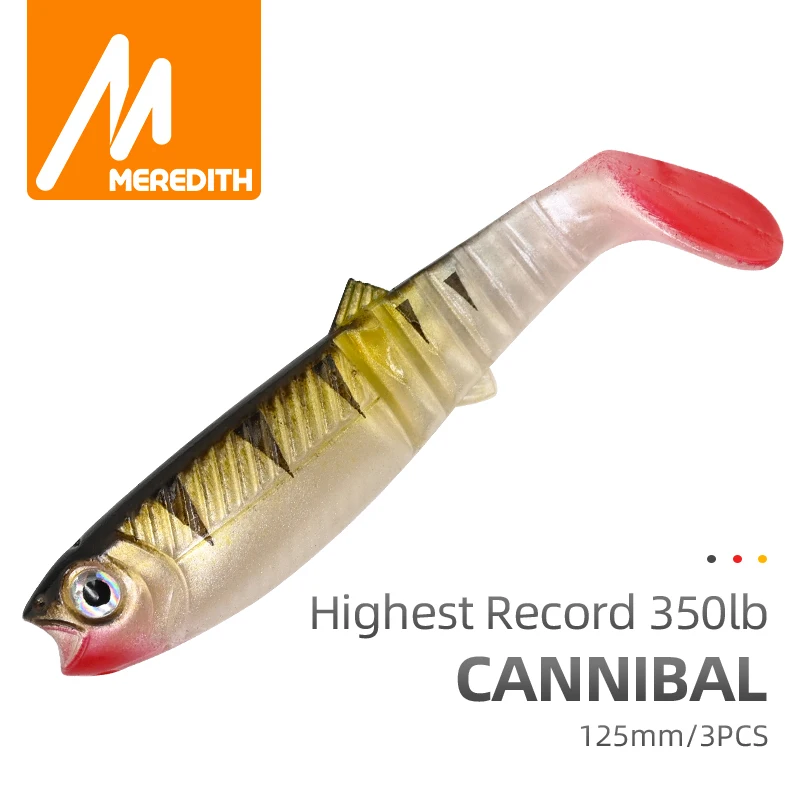 MEREDITH 3 uds 22g 12,5 cm Cannibal Señuelos blandos Shads Señuelos de pesca Señuelos de pesca cebos de pesca blandos JX62-12 - imagen 3