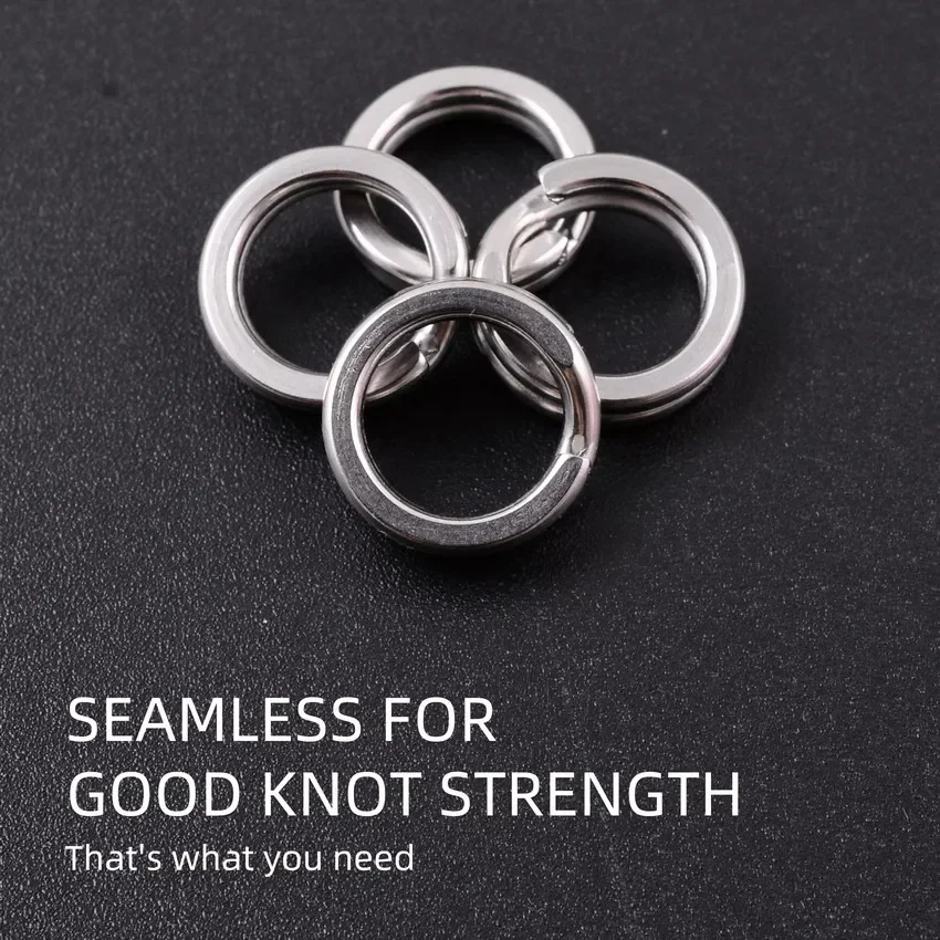 50 unids/caja anillos divididos de Pesca manivela cebo duro Snap plata acero inoxidable doble bucle dividido abierto señuelo de Pesca de carpa Pesca - imagen 5