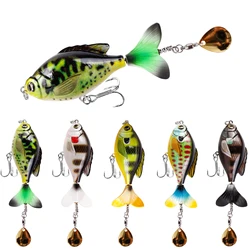 Señuelo Popper de cola giratoria de 1 piezas, 9,5 cm, 16,6g, Señuelos de Pesca Topwater Wobbles crankbait, cebo duro Artificial, aparejos de pesca de Lucio