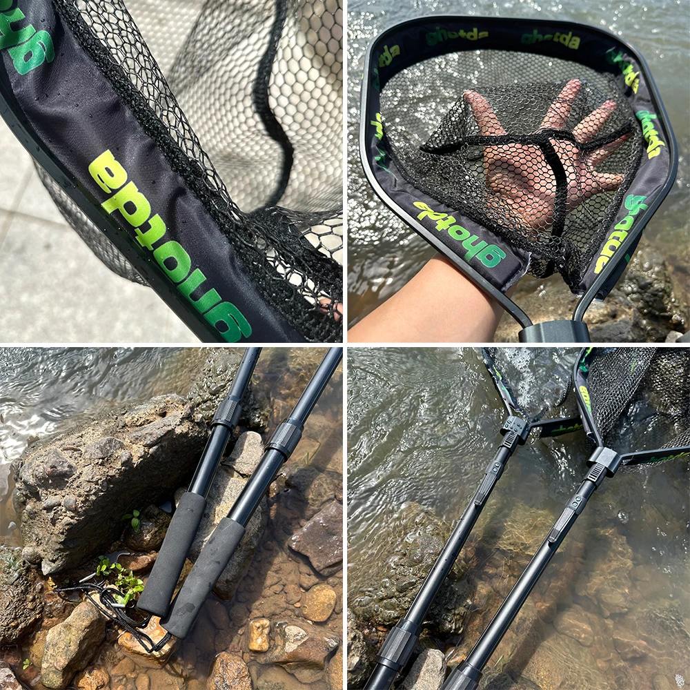 GHOTDA-red de pesca de aterrizaje, poste telescópico plegable, mango de EVA, fácil captura y liberación, accesorios de pesca de mar para carpa de agua dulce - imagen 2