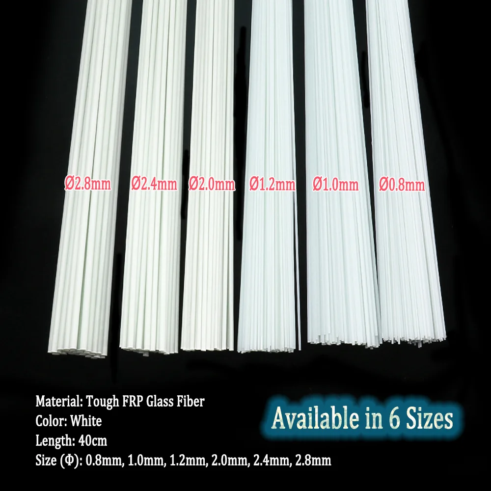 Wifreo-varillas de fibra de vidrio, barra de fibra de vidrio sólida para flotador de pesca, anzuelo de cola, señuelo de pesca, accesorios de cebo - imagen 3