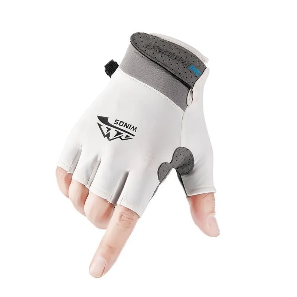 Guantes de pesca Anti-uv de medio dedo, guantes de verano para deportes al aire libre, guantes de montar, guantes de protección solar, guantes transpirables de seda helada para Fitness - imagen 4