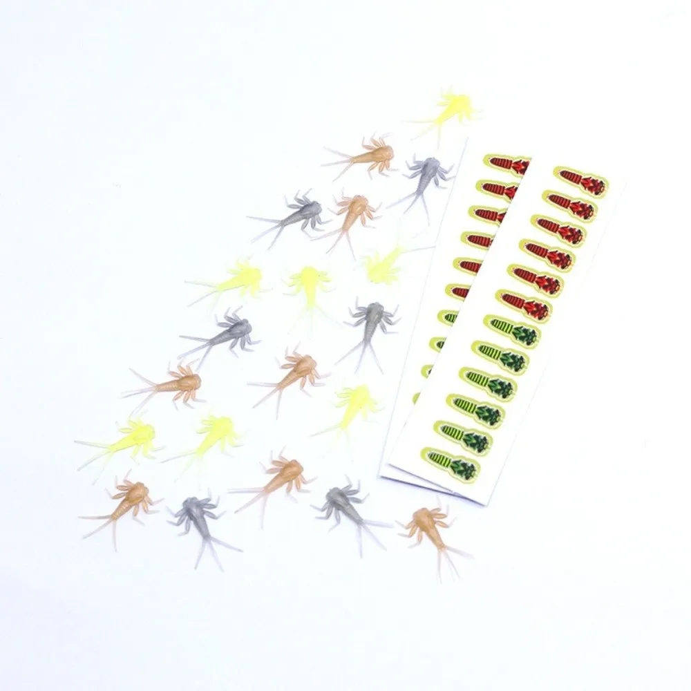 Paquete de 20 piezas de materiales para atar moscas de piel fina, moscas de ninfa, componentes para atar moscas, moscas de ninfa Artificial, moscas artificiales