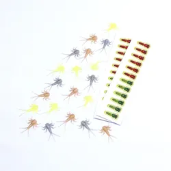 Paquete de 20 piezas de materiales para atar moscas de piel fina, moscas de ninfa, componentes para atar moscas, moscas de ninfa Artificial, moscas artificiales