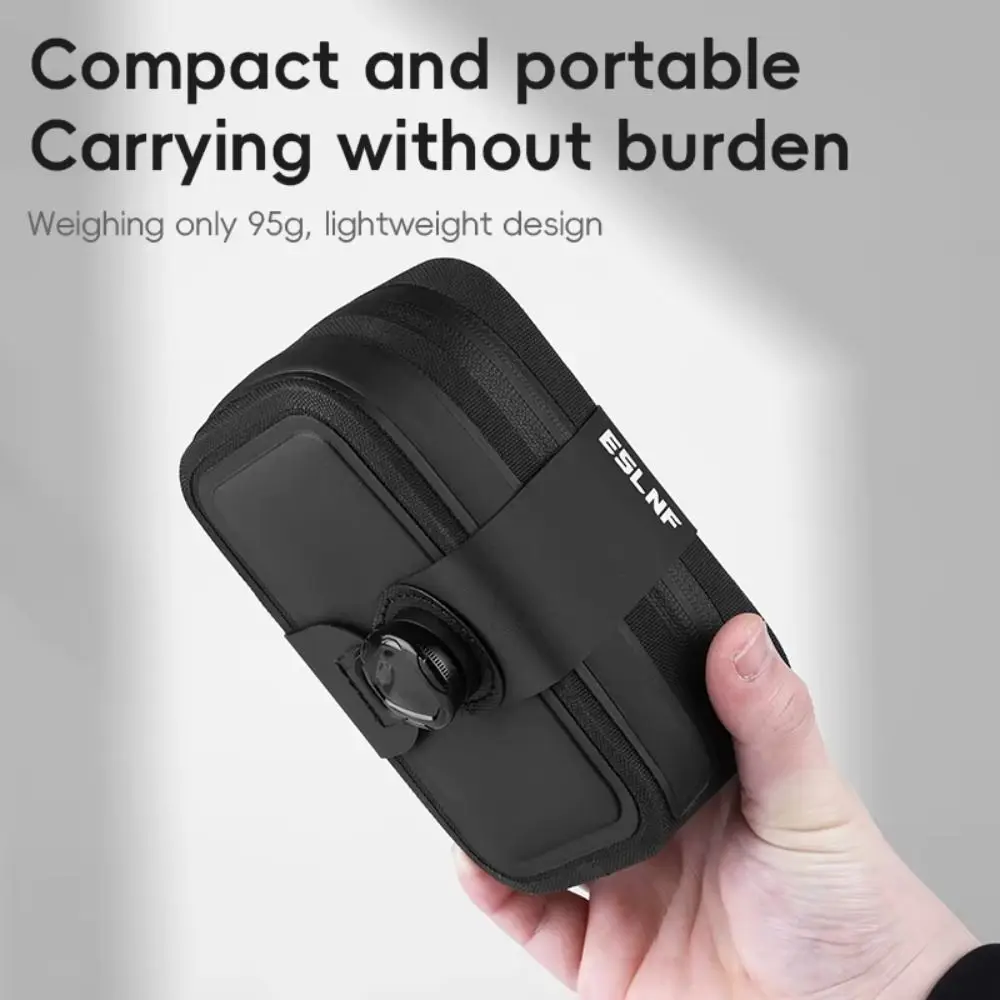 Bolsa impermeable para sillín de bicicleta de montaña 360 ° Hebilla giratoria Bolsa de ciclismo impermeable de gran capacidad portátil ajustable - imagen 2