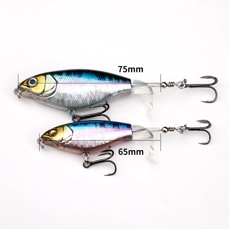 Whopper Popper-señuelo de pesca Topwater, cebo Artificial, Plopper duro, cola giratoria suave, aparejos de pesca - imagen 4