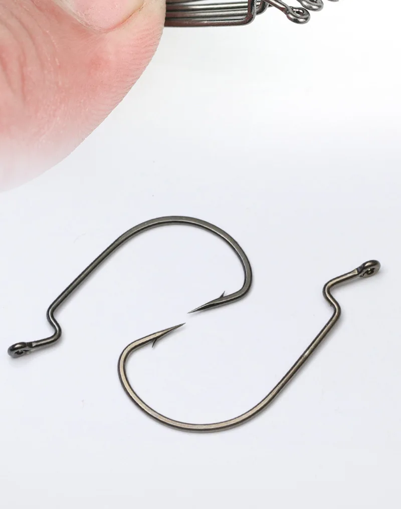 Anzuelo de gusano de pesca 2X, anzuelos de cebo de señuelo suave de vientre ancho fuerte, anzuelos de aleación de acero al carbono con revestimiento súper suave, lote de 20 piezas en oferta - imagen 3