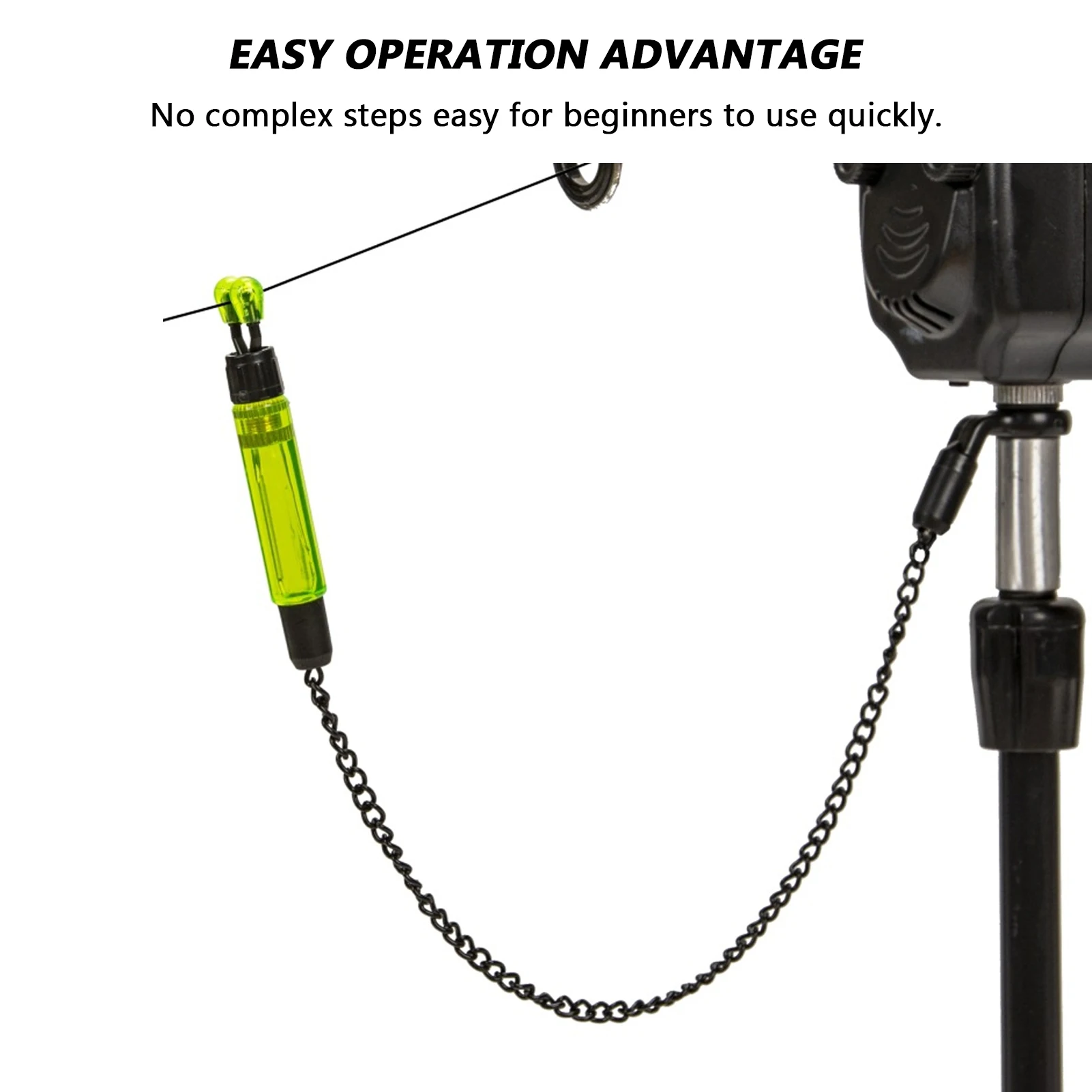 Brazo indicador de picadura de pescado inalámbrico, juego de alarma de pesca nocturna para pesca de carpa europea, balancín de contrapeso, acero inoxidable ABS, 4 Uds. - imagen 5