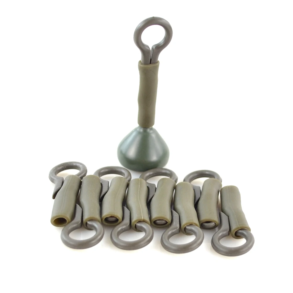 Clips traseros de goma para pesca de carpa, accesorios de pesca de carpa de seguridad con manga, 10 unidades, AI059 - imagen 5