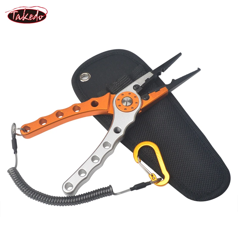 TAKEDO-manga de pesca multifunción de acero inoxidable, alicates de pesca de aleación de aluminio, herramienta de pesca, tijeras, removedor de anzuelos - imagen 5