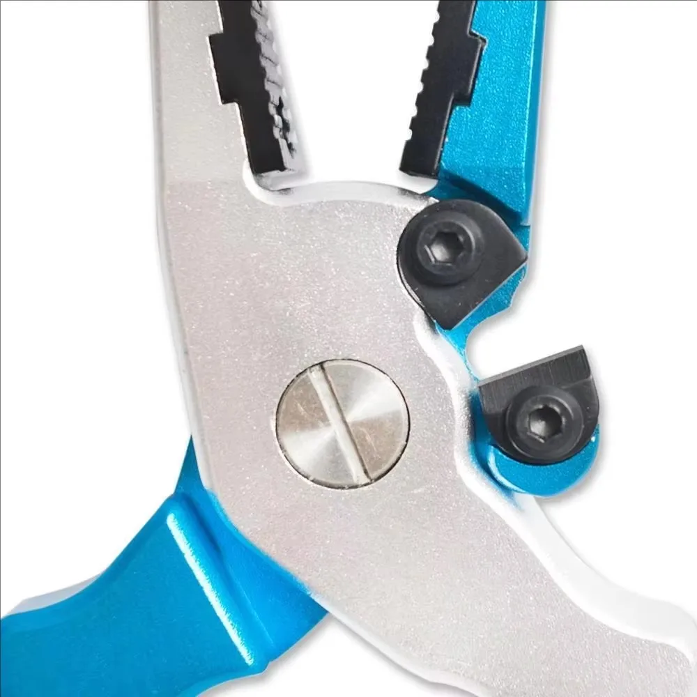 Alicates de pesca de aluminio, removedor de anzuelos de agarre, corte de línea trenzada y anillo dividido, equipo de peso para peces - imagen 4