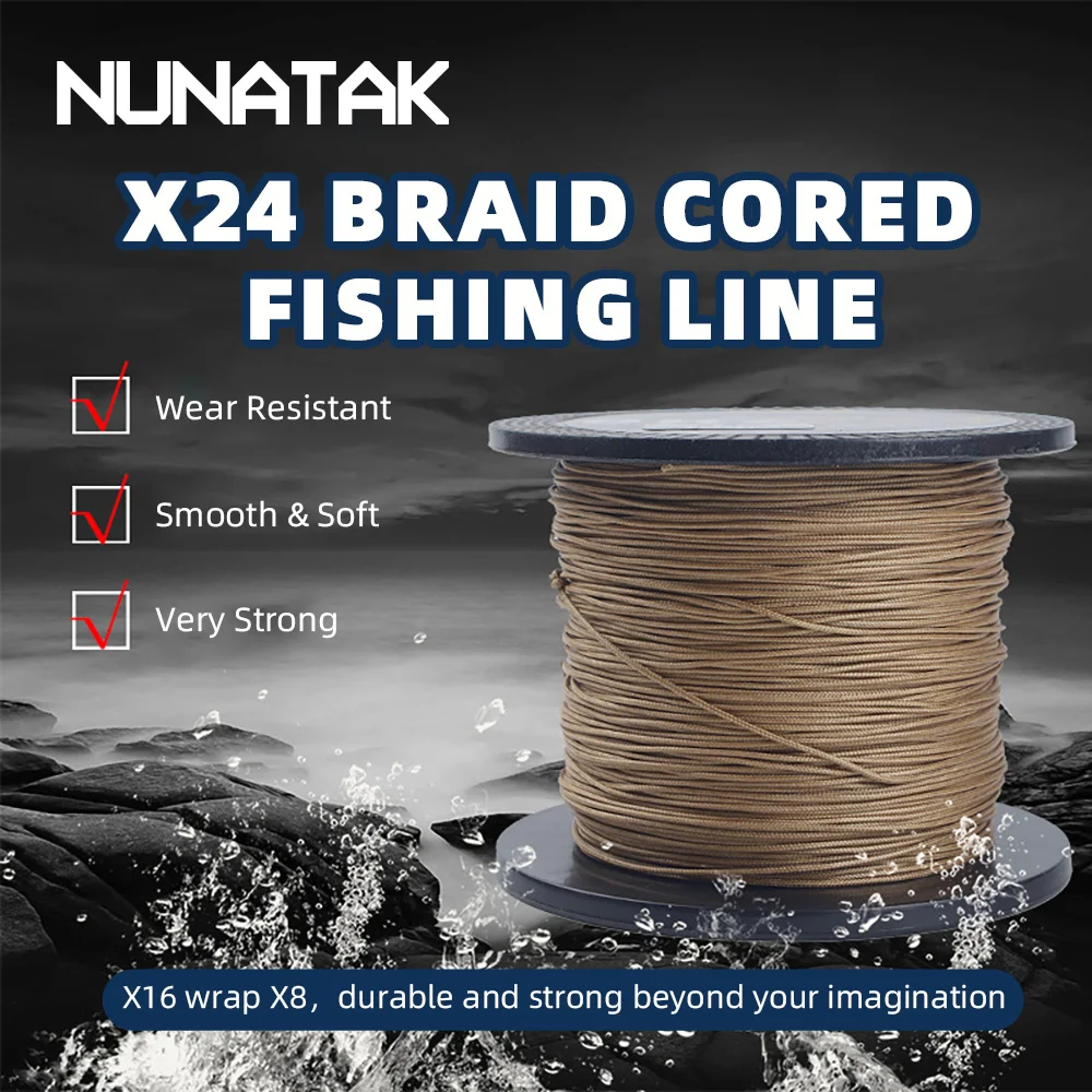 NUNATAK NUEVA Línea Trenzada X24 100M CALIENTE Tamaño Máx 220 # Línea de pesca MAX-Drag de 600KG, 24 hebras, multifilamento, pescado grande, línea de PE fuerte - imagen 5
