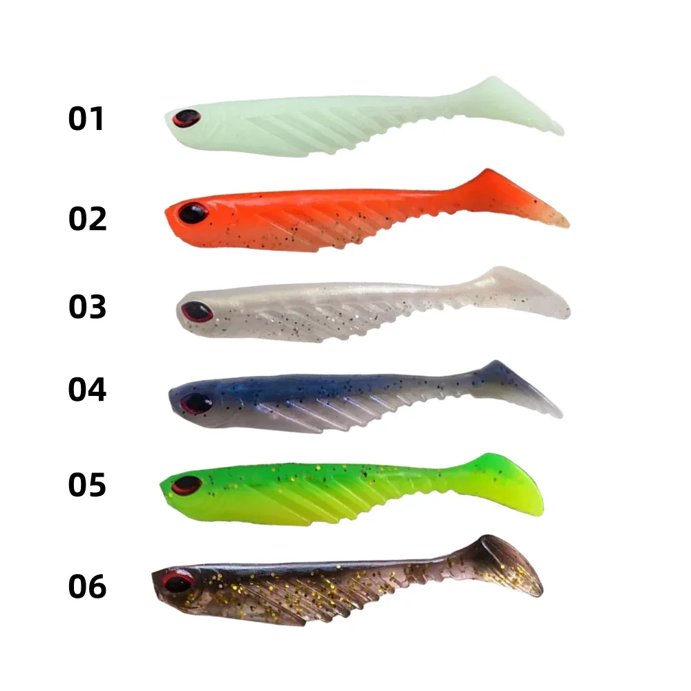 SWOLFY 8 unids/lote señuelo suave 7 cm/2,8g luminoso ripper shad señuelo de pesca cebo de silicona cebo suave para pesca de carpa cebo para Lucio - imagen 3