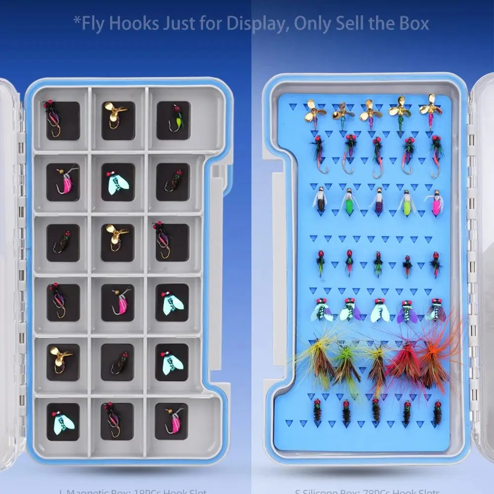 HISTAR-anzuelo para moscas, almacenamiento de PC + ABS, fuerte atracción magnética, ranuras para anzuelos precisas gruesas, caja de aparejos de pesca transparente e impermeable - imagen 3