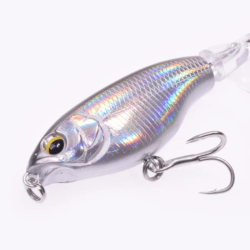 Señuelo de pesca Topwater Plopper, 7,5 cm, 6,5g, cebo Artificial duro, lubina, cola giratoria suave, Wobblers, aparejos de pesca, 1 ud. - imagen 4