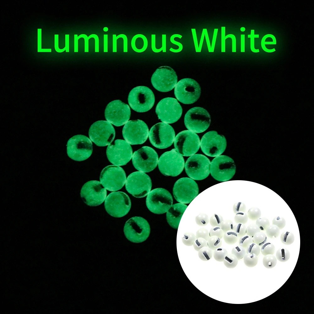 ICERIO 20 piezas cuentas de tungsteno ranuradas con brillo UV Material de atado de moscas para plantilla de fregadero rápido Ninfa Wolly Bugger Scud señuelo de pesca con cabeza de cuentas - imagen 2