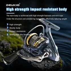 Nuevo carrete de pesca giratorio sin huecos 1 + 1 rodamientos de bolas mango de carrete CNC 5,2: 1 relación de engranaje 12kg arrastre máximo bobina de pesca de agua salada