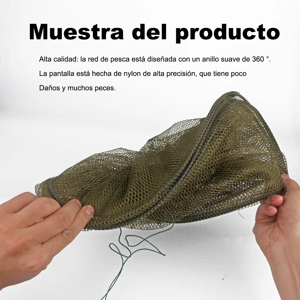 Red de pesca portátil de 3 capas FISH KING, jaula de malla para camarones y peces, red de trampa para pesca, accesorios de pesca plegables de 61x32cm - imagen 3