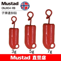Mustad Bullet Snap CNJH04-rb - Plomo pesquero con hebilla rápida
